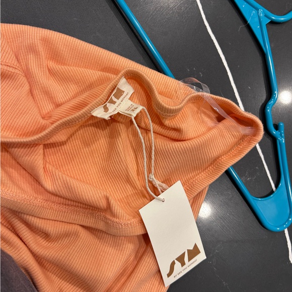 SYM Strapless Peach Ribbed Tube Summer Dress Women’s Size XL - Picture 3 of 3